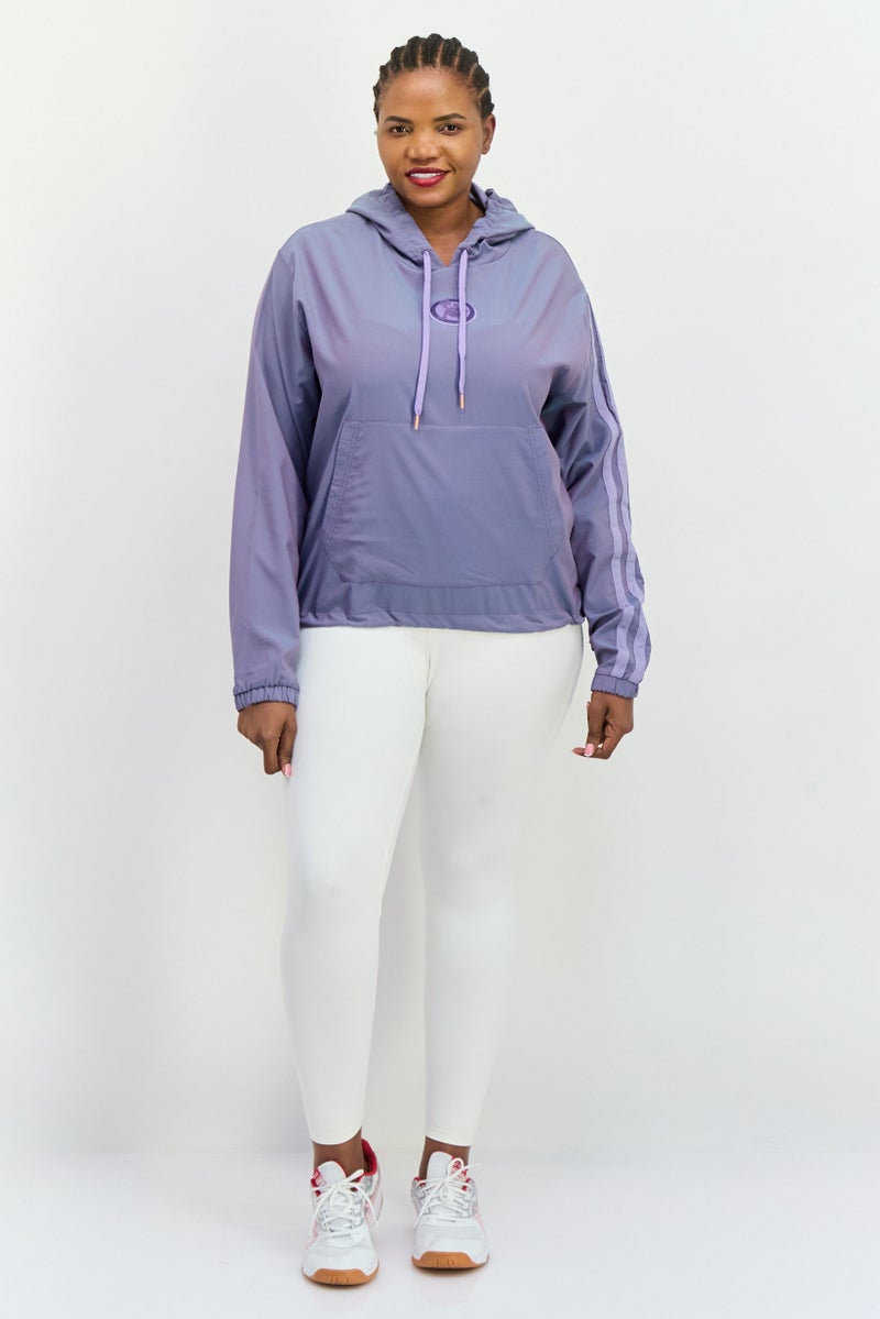 Adidas Women Sportswear Fit Long Sleeves Basketball Hoop York City Hoodie, Dark Lavender  - Image 3