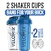 VELOMIX 2 Pack 28 oz Protein Shaker Bottles for Protein Mixes 2x Wire Whisk Leak Proof Shaker Cups for Protein Shakes Protein Shaker Bottle Pack Shakers for Protein ShakesBlueTransparent - Image 4