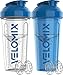 VELOMIX 2 Pack 28 oz Protein Shaker Bottles for Protein Mixes 2x Wire Whisk Leak Proof Shaker Cups for Protein Shakes Protein Shaker Bottle Pack Shakers for Protein ShakesBlueTransparent - Image 1