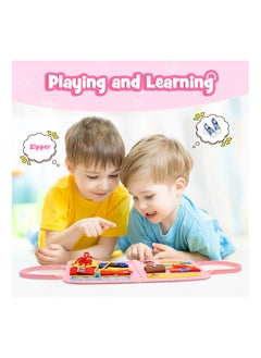 KASTWAVE Busy Board for Toddlers, Preschool Toys Common Sense of Life Dressing and Tying Shoelaces, Felt Bag Educational Learning Toys for Kid  - Image 3