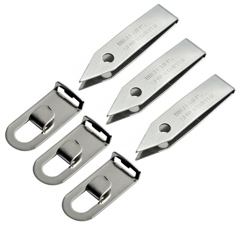 3 Pk Uncle Bills Sliver Gripper Precision Key Chain Tweezers