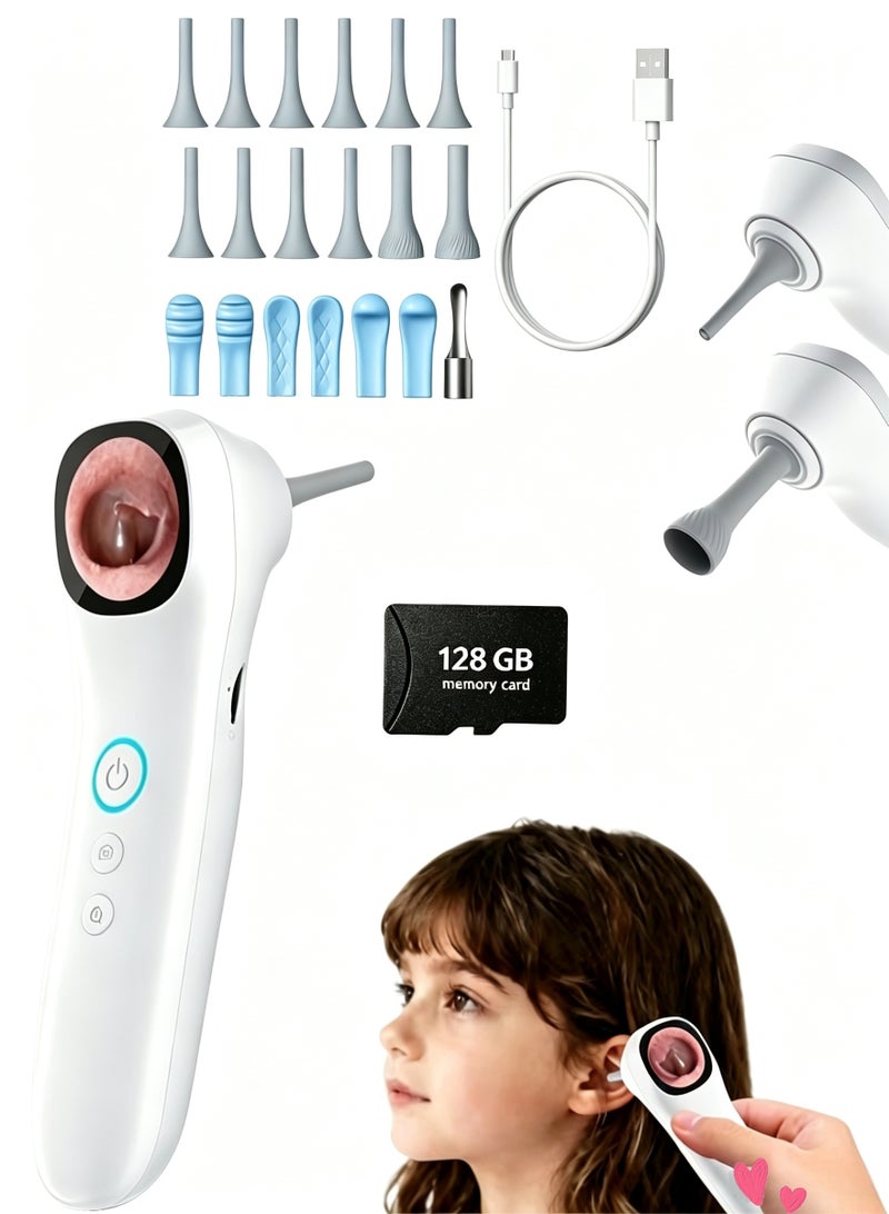 5-in-1 Digital Otoscope with Screen, 1080P HD Ear Camera, 4X Magnification, Rechargeable Ear Wax Removal Tool for Ear, Nose, Skin Inspection with 128GB Memory Card - Image 1
