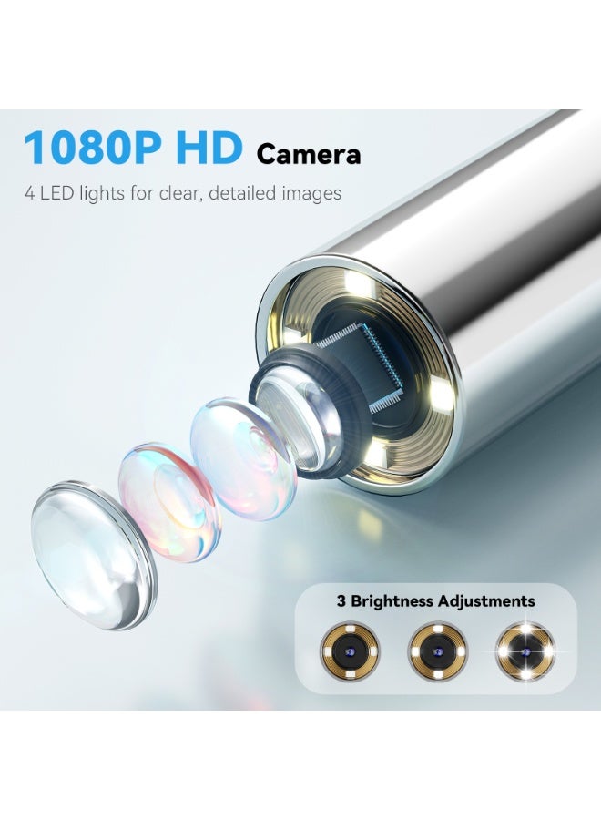 5-in-1 Digital Otoscope with Screen, 1080P HD Ear Camera, 4X Magnification, Rechargeable Ear Wax Removal Tool for Ear, Nose, Skin Inspection with 128GB Memory Card - Image 3