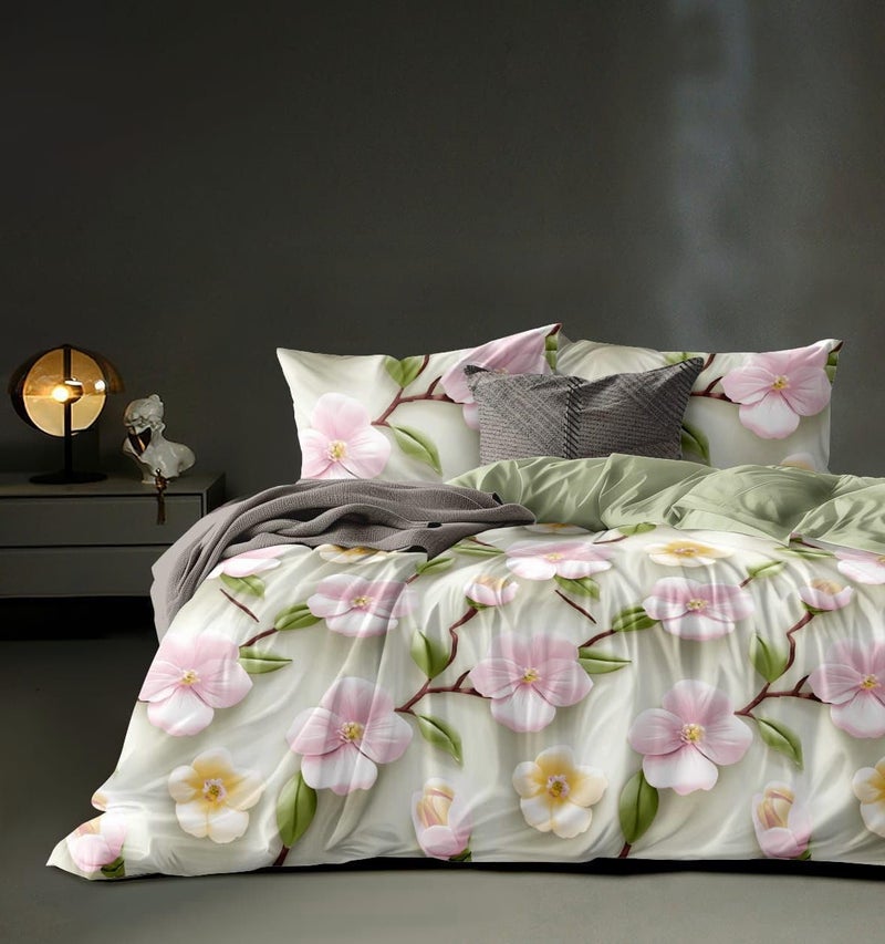 LOOMLYFE 300 TC Microfiber XXL Soft Cotton Super King Size Bedsheet for Double Bed, King Size 108 Inches X 108 Inches, 9 Feet, 275 X 275 cm with 2 Large Size Pillow Covers - BabyPinkBale - Image 2