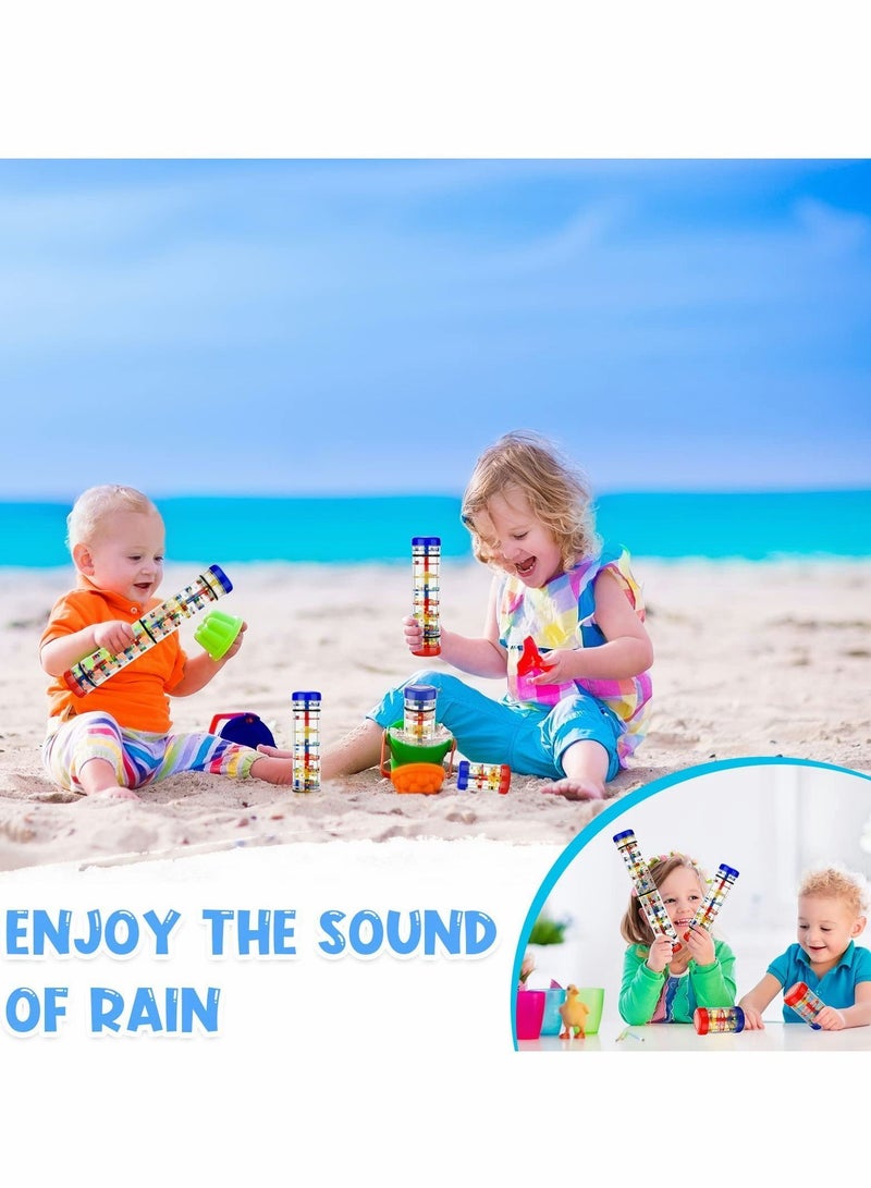 Y&D Rain Stick for Baby Shaker Sensory Auditory Musical Instrument Rattle Tube Plastic Toy Boys and Girls, 4 Inches, 8 12 One Each Size 3 Pieces - Image 5