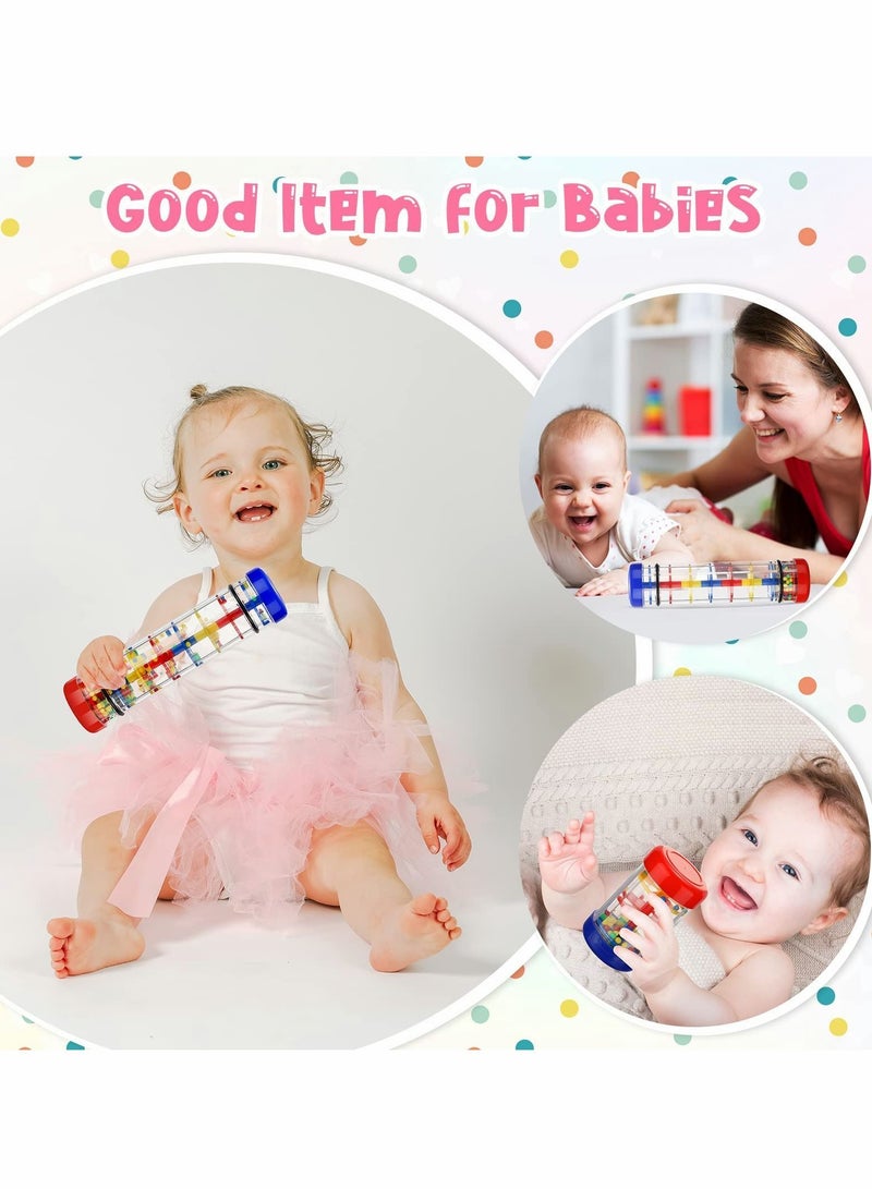 Y&D Rain Stick for Baby Shaker Sensory Auditory Musical Instrument Rattle Tube Plastic Toy Boys and Girls, 4 Inches, 8 12 One Each Size 3 Pieces - Image 2