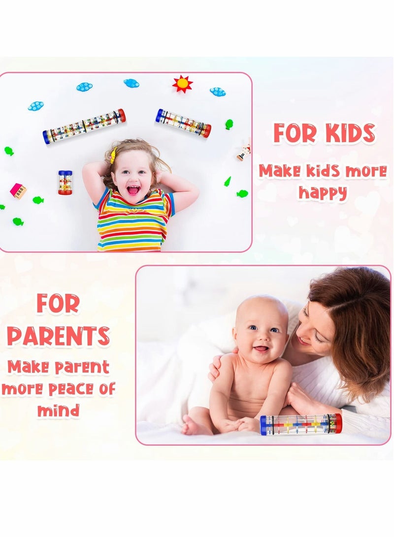 Y&D Rain Stick for Baby Shaker Sensory Auditory Musical Instrument Rattle Tube Plastic Toy Boys and Girls, 4 Inches, 8 12 One Each Size 3 Pieces - Image 4