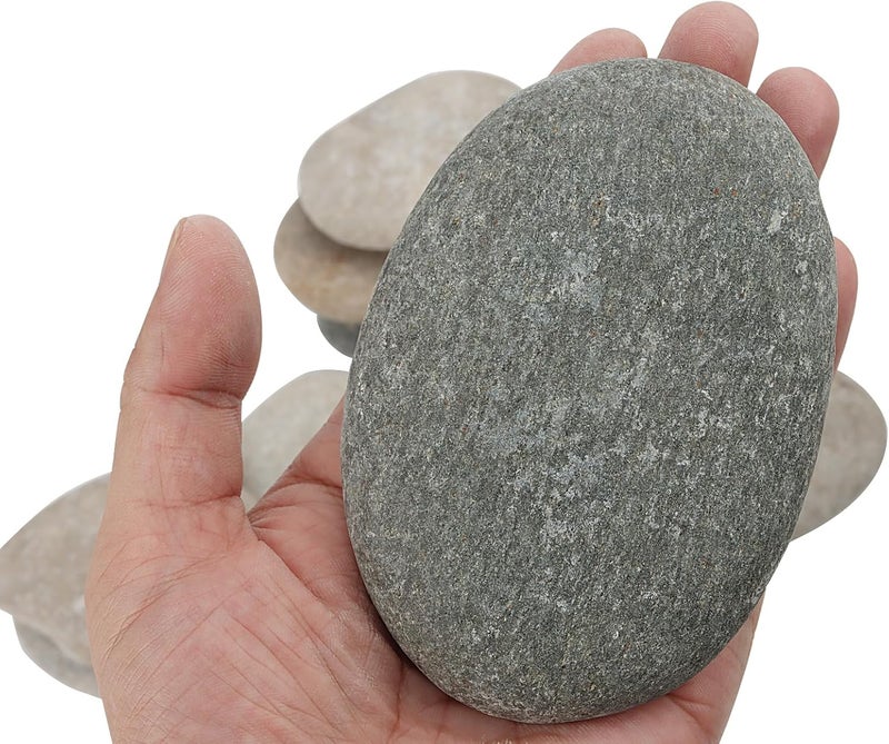 SHEUTSAN 12 PCS 34 Inch River Painting Rocks Crafts Stones Flat Rocks Smooth Painting Stone for DIY Project Hand Crafts - Image 3