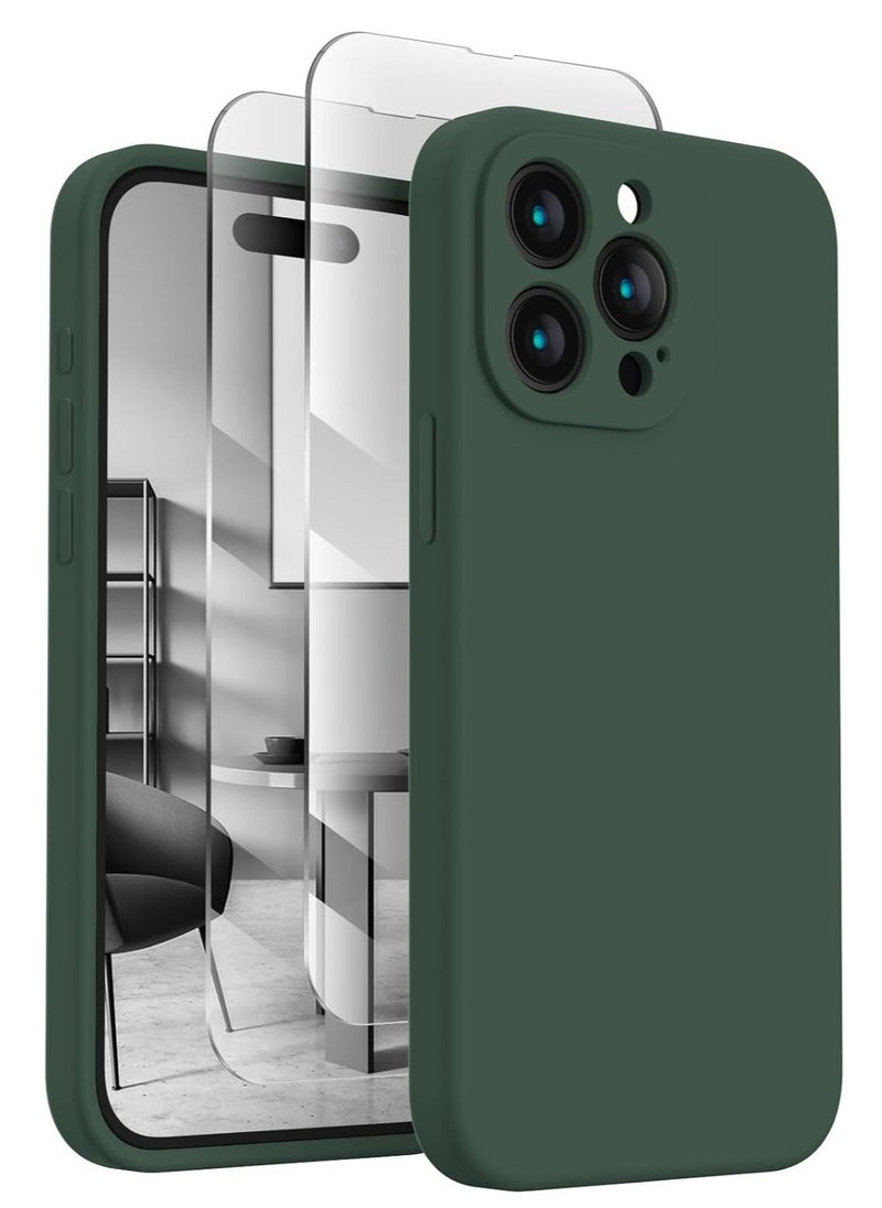 Raxoom Designed for iPhone 15 Pro Max Case, Silicone Upgraded [Camera Protection] for iPhone 15 ProMax Case with [2 Screen Protectors], Anti-Scratch Microfiber Lining, 6.7 inch, Alpine Green - Image 5