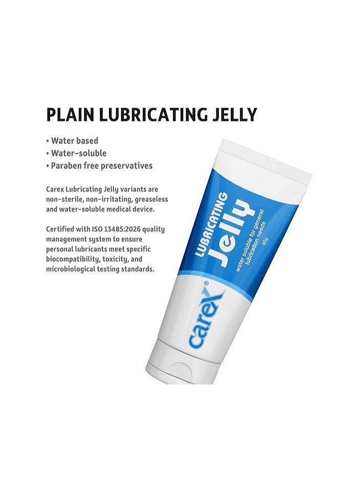 careX - Carex Lubricating Jelly - Regular| Greaseless Transparent Water Soluble and Non-Irritating | 60gm - Image 1