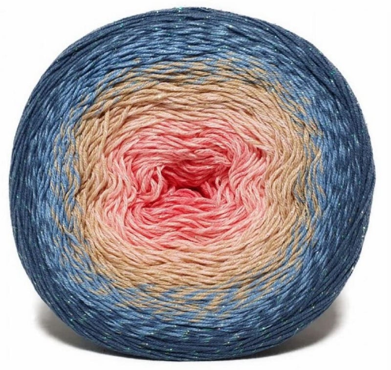 خيوط يارن آرت يارن آرت زهور ضوء القمر لامع خيوط قطن وزن 917 أونصة طول 1093 ياردة قوس قزح كروشيه لامع لوريكس يدوي متعدد الألوان قطن قوس قزح 3262