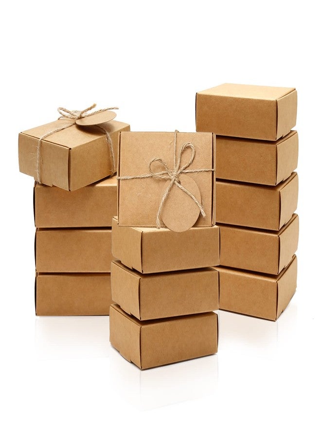 Anxingo 50 Pcs Kraft Soap Boxes Small Packaging Boxes for Homemade Soap, Gift Wrapping, Shipping, Party Favors (3.8 x 2.8 x 1.2 Inch) - Image 1