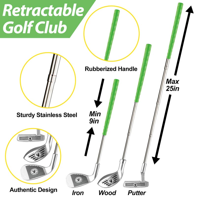 Liberry Toddler Golf Set Retractable Toy Golf Clubs with Putting Mat  Storage Bag for Kids Ages 2 3 4 5 Indoor and Outdoor Sports Games Birthday Gift for Boys Girls - Image 3
