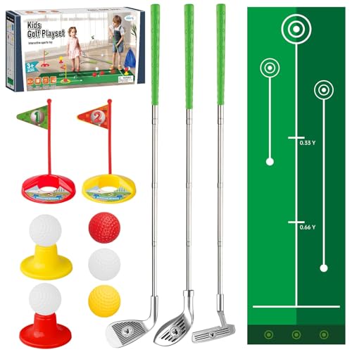 Liberry Toddler Golf Set Retractable Toy Golf Clubs with Putting Mat  Storage Bag for Kids Ages 2 3 4 5 Indoor and Outdoor Sports Games Birthday Gift for Boys Girls - Image 1
