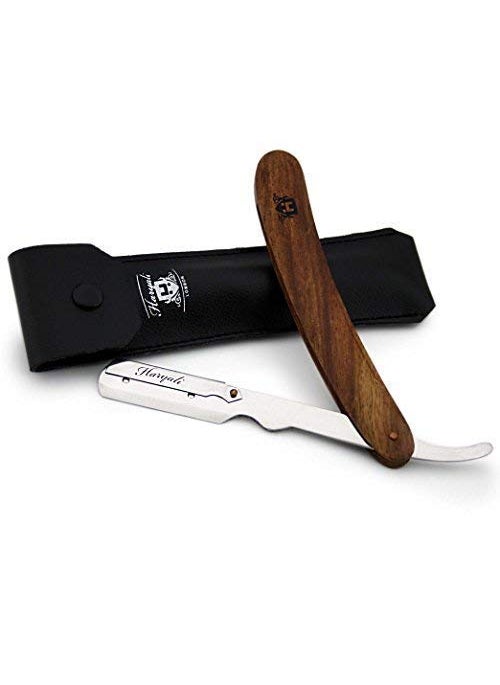 Haryali London - Pure Rose Wood Handle Barber Style Straight Mens Shaving Cut Throat Razor For All Kind of Shave - Image 1