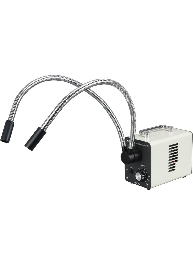 AmScope AmScope LED20WY 20W LED Fiber Optic Dual Gooseneck Lights Microscope Illuminator  - Image 1