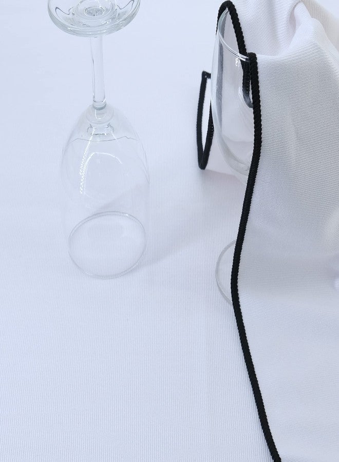 POLYTE Professional Microfiber Wine Glass Fine Polishing Cloth (18x28, 2 Pack, White/Black) - Image 4