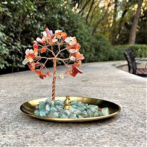 AMEQUOISE Incense Holder for Sticks, Healing Crystal Stone Money Tree Incense Burner, Ash Catcher for Yoga, Meditation and Home Decor - Image 2