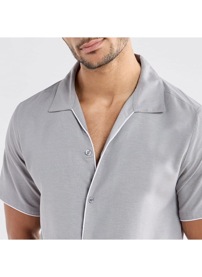 FAV Solid Shirt with Short Sleeves  - Image 4