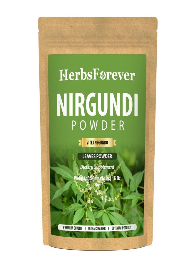 HerbsForever Nirgundi Powder Vitex Negundo Balancing Vata وUshna غير معدل وراثيًا، نباتي 454 جم - Image 1
