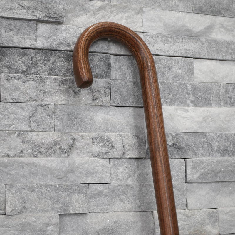 DMI Round Handle Wood Cane, Wooden Walking Cane with Rubber Tip, Durable and Warp Resistant Walnut Wooden Walking Stick, Lightweight and Strong, Holds up to 250 lbs, Made in the USA - Image 5
