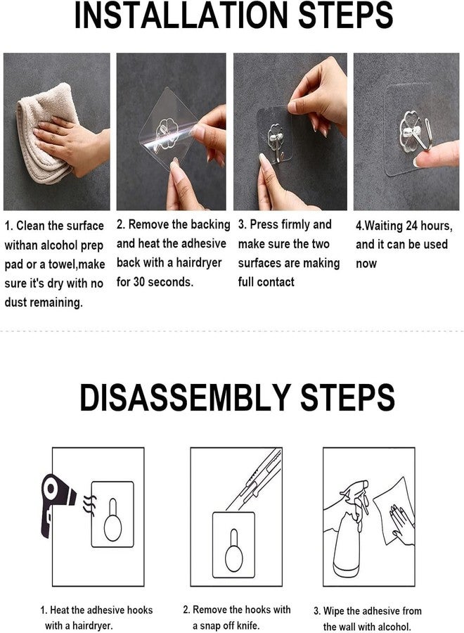 ZAIKRO Adhesive Wall Hooks Design | Heavy Duty Self-Adhesive Sticker Hooks for Walls | Waterproof Strong Wall Hanger for Keys, Coats, Kitchen, Bathroom & Home Organization (Flower Hooks, 10) - Image 5