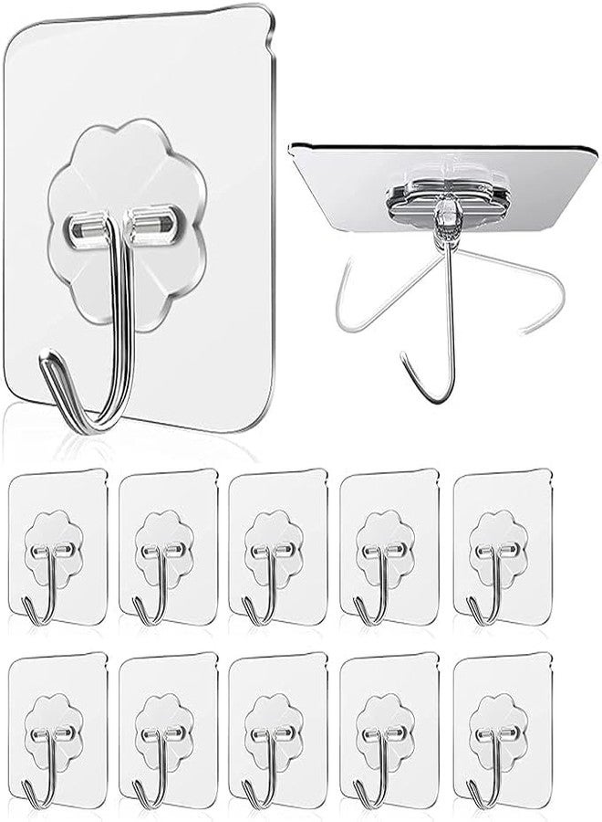 ZAIKRO Adhesive Wall Hooks Design | Heavy Duty Self-Adhesive Sticker Hooks for Walls | Waterproof Strong Wall Hanger for Keys, Coats, Kitchen, Bathroom & Home Organization (Flower Hooks, 10) - Image 1