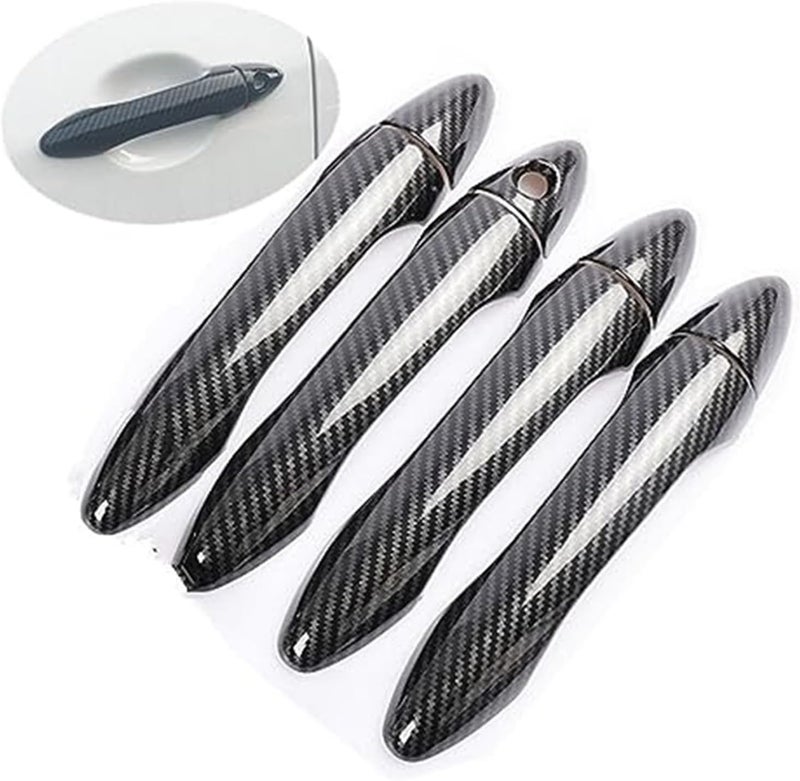 DEMULAX Carbon Fiber Chrome Car Door Handle Cover for Kia Forte - Image 4
