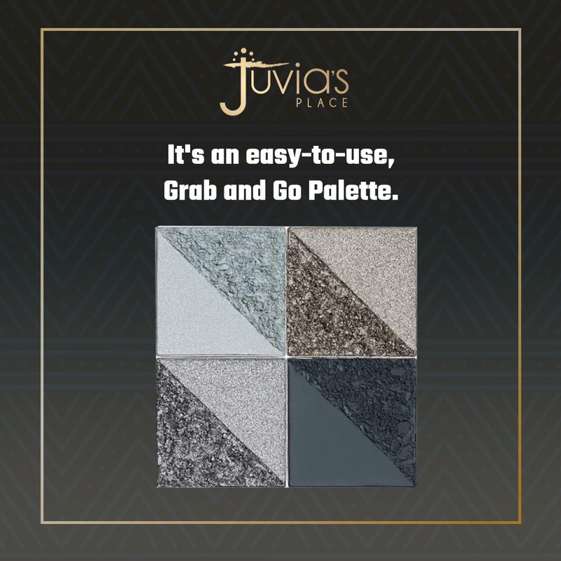 Juvia's Place Rebel Quad Grey Eyeshadow Palette - Professional Eye Makeup, Pigmented Eyeshadow Palette, Makeup Palette for Eye Color & Shine, Pressed Eyeshadow Cosmetics, Shades of 4, 1.0 Count - Image 3