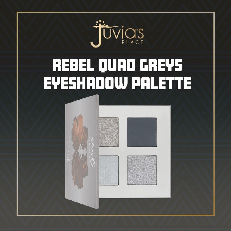 Juvia's Place Rebel Quad Grey Eyeshadow Palette - Professional Eye Makeup, Pigmented Eyeshadow Palette, Makeup Palette for Eye Color & Shine, Pressed Eyeshadow Cosmetics, Shades of 4, 1.0 Count - Image 4