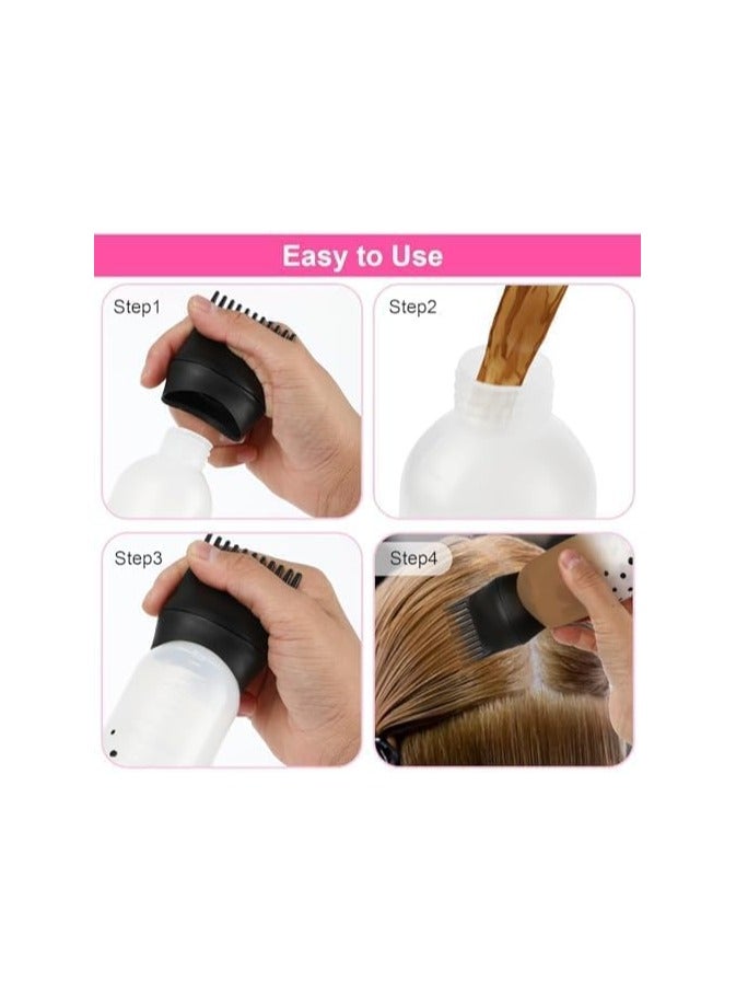 Root Comb Applicator Bottle 3 Pack Dye Hair Oils For Hair Growth Bottle Applicator Brush Root Comb Bottle With Graduated Scale Hair Oil Applicator Hair Coloring Tools - Image 5