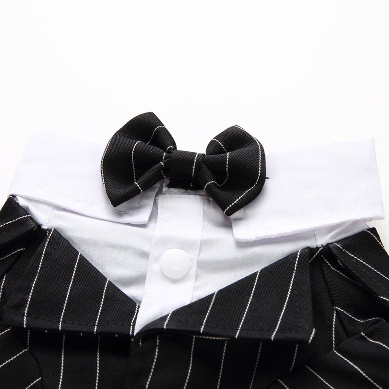 Dog Clothes Pet Suit Tie Costume Puppy Formal Clothing Comfortable Pet Apparel (Stripes, Size S) - Image 2