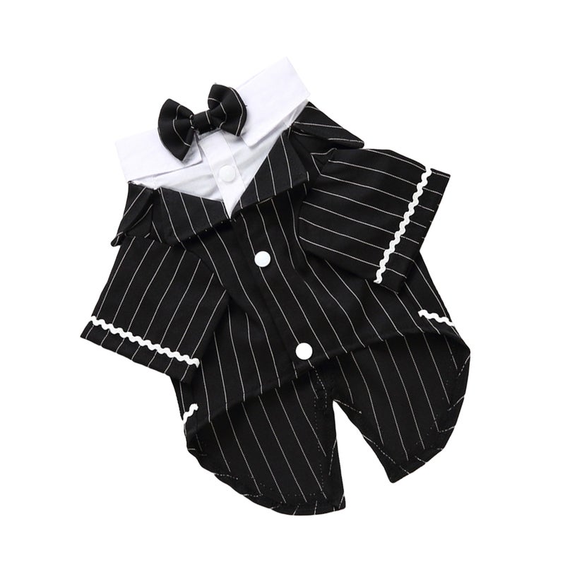 Dog Clothes Pet Suit Tie Costume Puppy Formal Clothing Comfortable Pet Apparel (Stripes, Size S) - Image 3