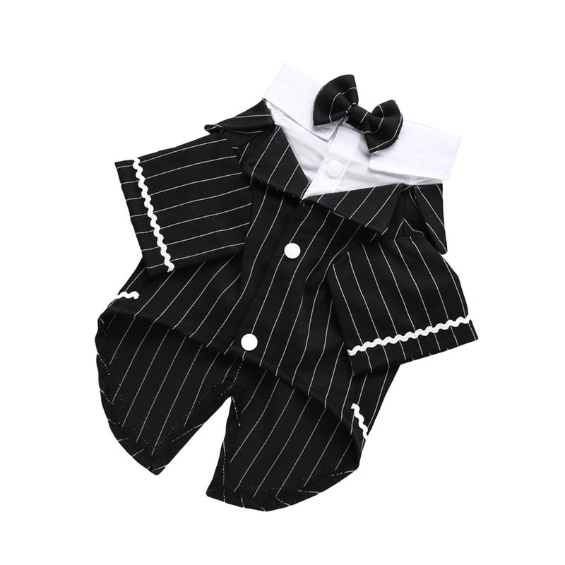 Dog Clothes Pet Suit Tie Costume Puppy Formal Clothing Comfortable Pet Apparel (Stripes, Size S) - Image 1