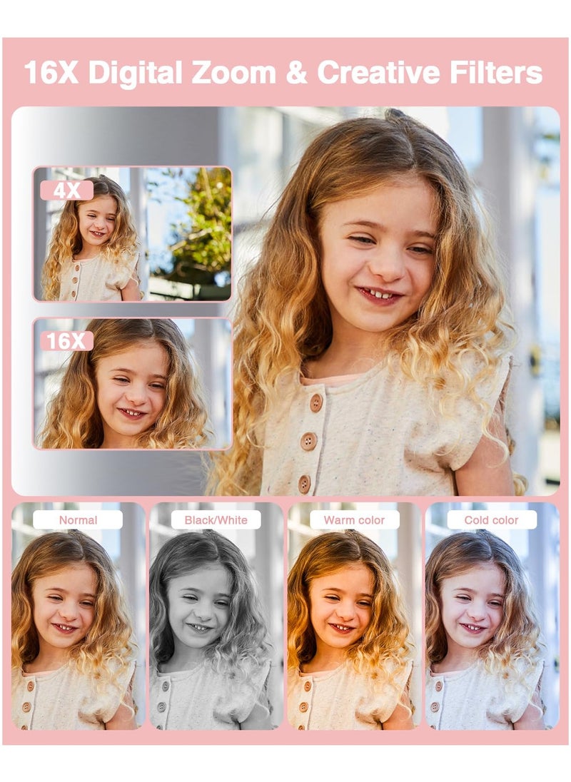 Milatech - Digital Camera, FHD 1080P Kids Camera 44MP Point and Shoot Digital Cameras with 32GB SD Card, 16X Zoom, Lanyard - Image 1