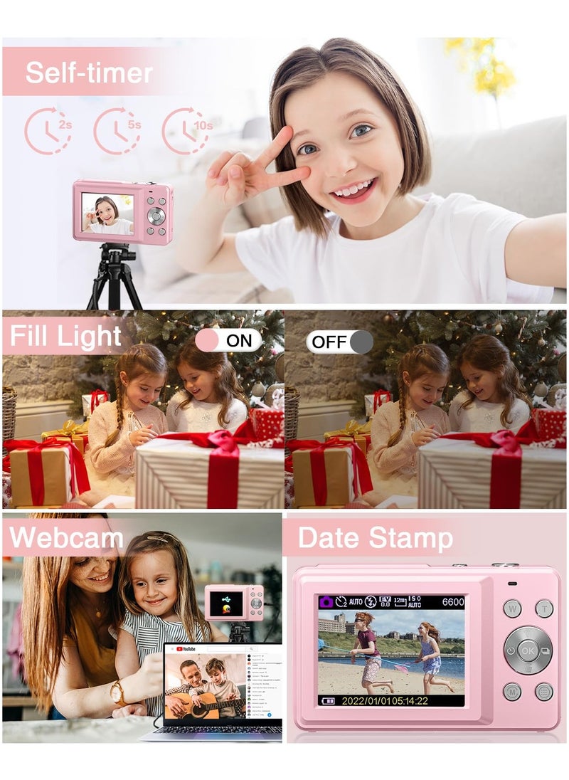 Milatech - Digital Camera, FHD 1080P Kids Camera 44MP Point and Shoot Digital Cameras with 32GB SD Card, 16X Zoom, Lanyard - Image 1