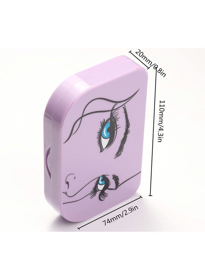 kawosun Eyelash Storage Case Organizer With Makeup Mirror Frame Box, Magnetic False Eyelashes Case False Eyelashes Packaging Travel Storage Box Eyelash Bag (Light Purple) - Image 3