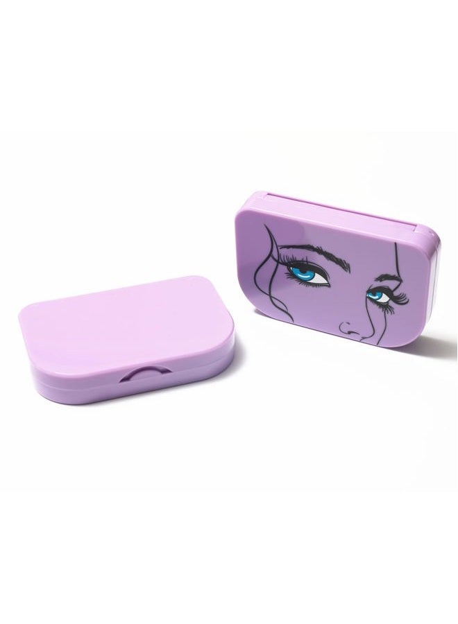 kawosun Eyelash Storage Case Organizer With Makeup Mirror Frame Box, Magnetic False Eyelashes Case False Eyelashes Packaging Travel Storage Box Eyelash Bag (Light Purple) - Image 2