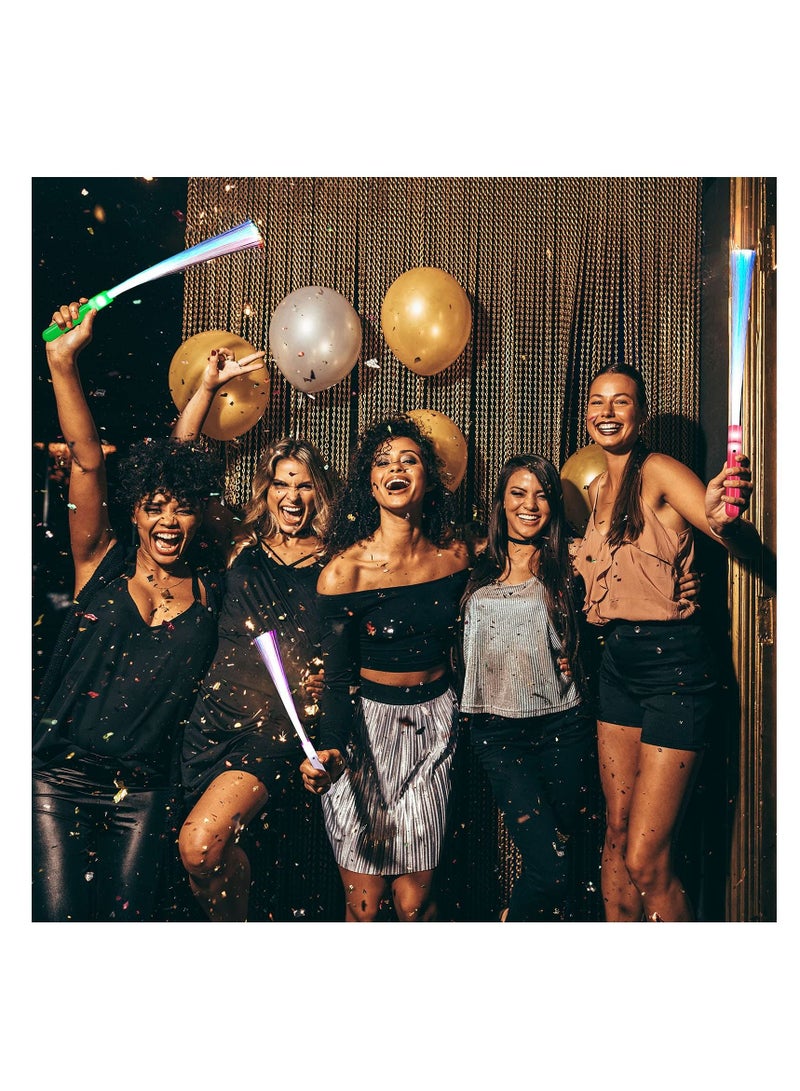 Color Glow Sticks, Glow in the Dark Party Supplies Includes 4 Fiber Optic Light up Wand and 4 LED Glow Sticks Glow Flashing Wands Multi Color Glow Sticks for Party Included (8 Pieces) - Image 5