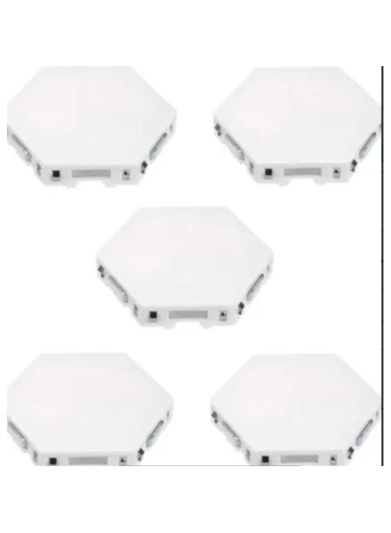 LOULUEN 5-Piece Honeycomb Design Hexagonal LED Touch Quantum Light Set