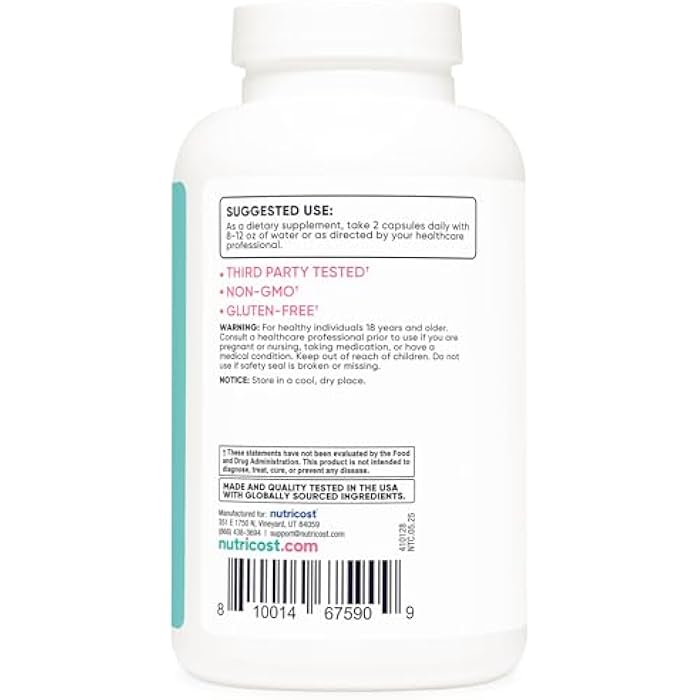 Nutricost Cranberry Extract for Women 180 Capsules for 90 Servings – with Vitamin C, Uva Ursi & Dandelion Root, Vegan, GMO-Free & Gluten-Free - Image 4