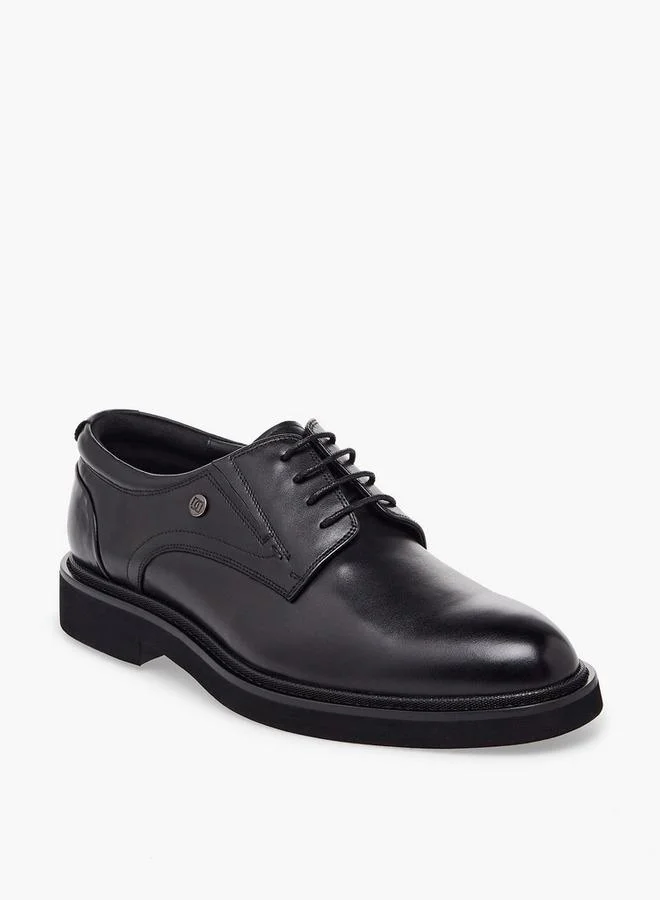 Duchini Men Lace-Up Leather Derby Shoes