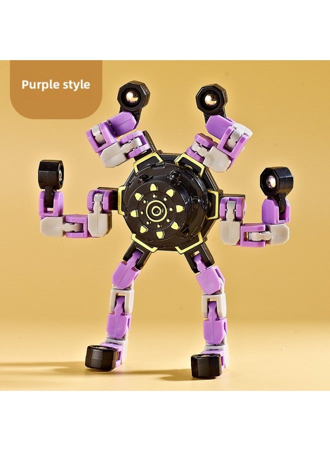 إسكدنيا لغز مضيء قابل للتحويل ميكانيكي بأطراف الأصابع ودوران الضغط للأطفال والأولاد والأولاد ألعاب دوارة - اللون: نمط أرجواني 【قطعة واحدة】 - Image 1