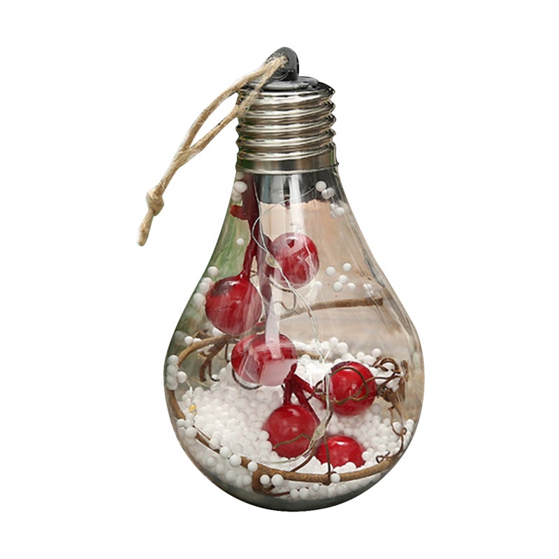 Christmas Tree Hanging Bulb: Type 2 Premium Pet Material - Long-Lasting Xmas Style Decorative Snowball Lamp for Home Holiday Decorations And Gifting - Image 1