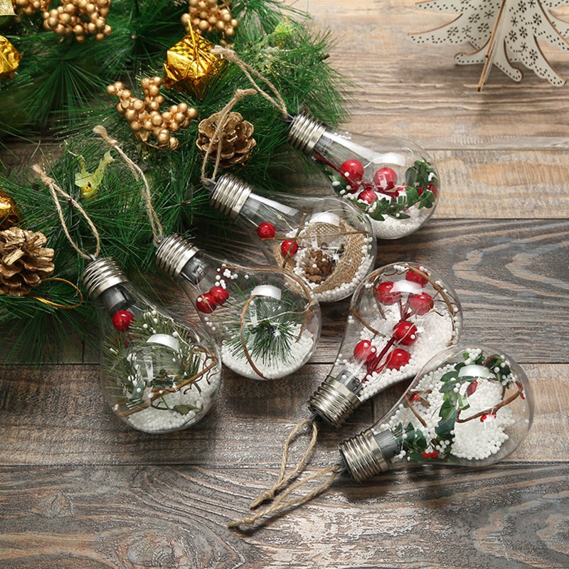 Christmas Tree Hanging Bulb: Type 2 Premium Pet Material - Long-Lasting Xmas Style Decorative Snowball Lamp for Home Holiday Decorations And Gifting - Image 5