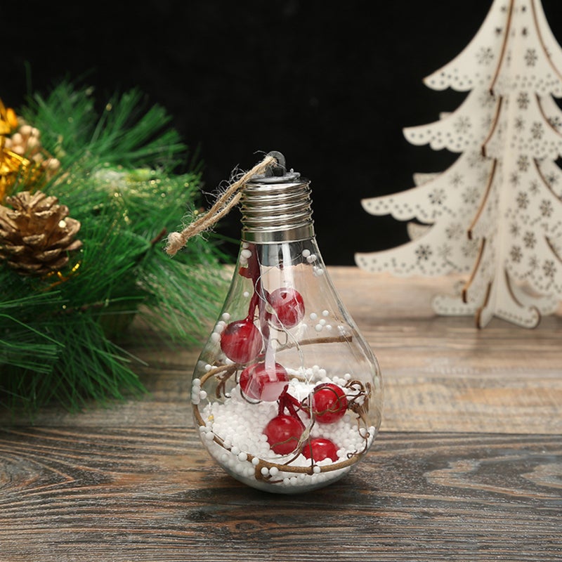 Christmas Tree Hanging Bulb: Type 2 Premium Pet Material - Long-Lasting Xmas Style Decorative Snowball Lamp for Home Holiday Decorations And Gifting - Image 3