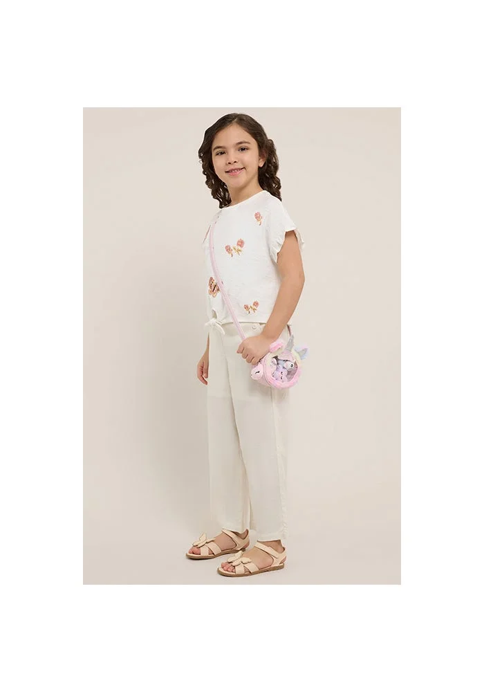 R&b Solid Wide Leg Pants with Elastic Waist