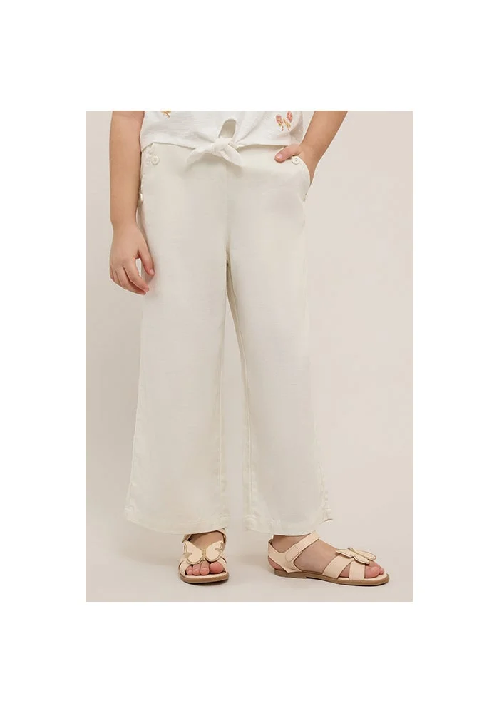 R&b Solid Wide Leg Pants with Elastic Waist