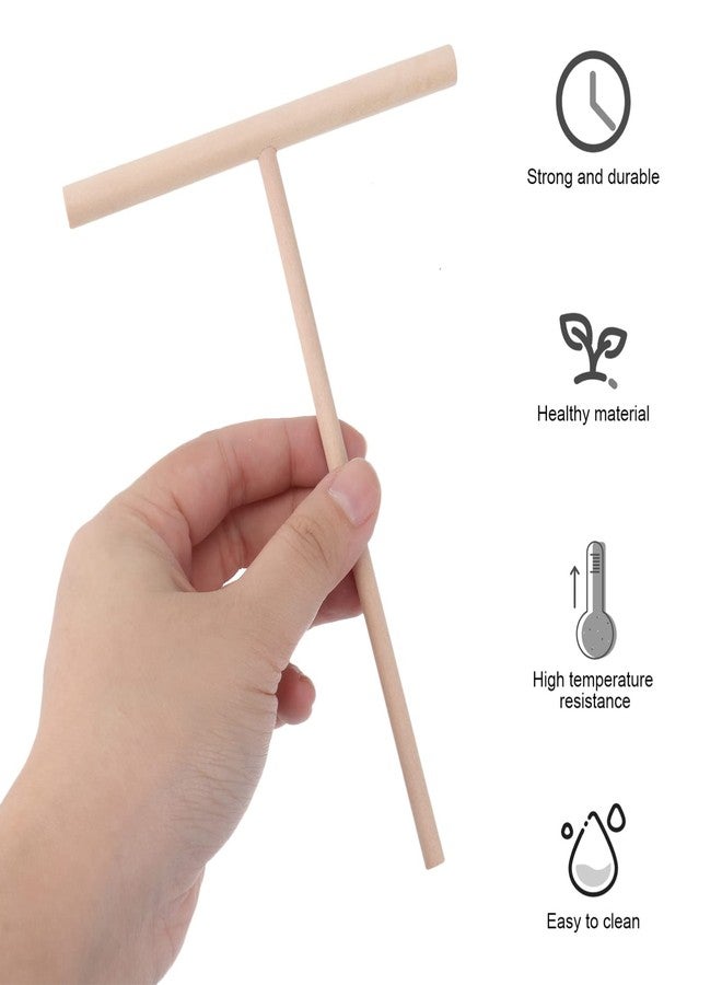 Hemoton 2 Pcs Wooden Crepe Spreader Tools T-Shaped Pancake Batter Distributor for Even Dough Spreading in Kitchen Cooking Utensils for Crepes and Pancakes - Image 3