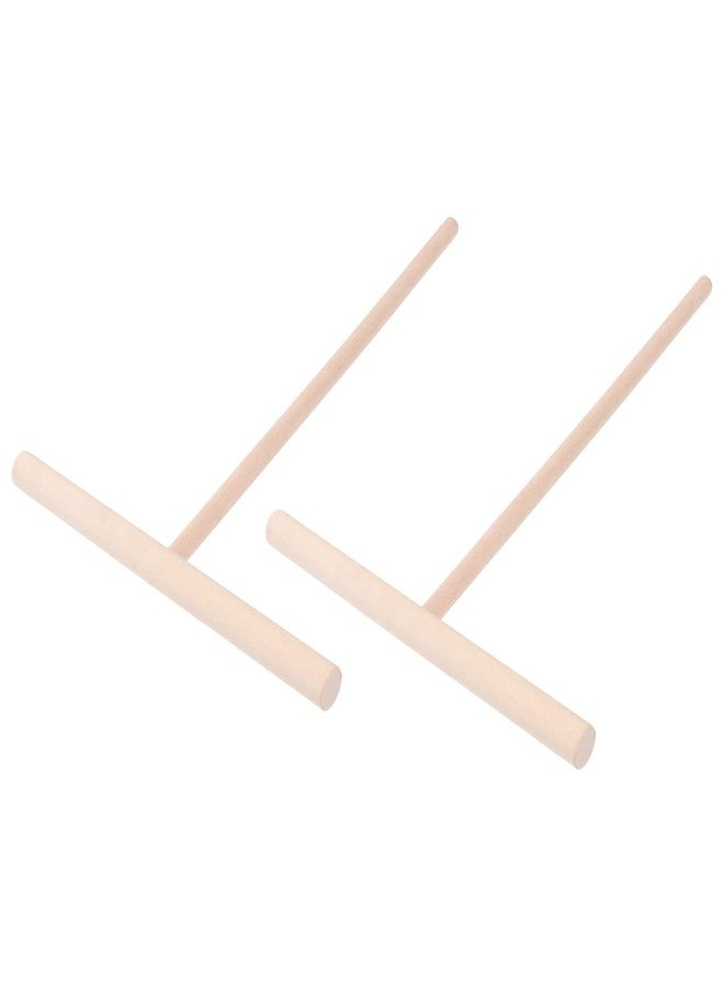 Hemoton 2 Pcs Wooden Crepe Spreader Tools T-Shaped Pancake Batter Distributor for Even Dough Spreading in Kitchen Cooking Utensils for Crepes and Pancakes - Image 1